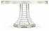 500260-55D-CSL-GAM Jonathan Charles 55" Round Champagne Silver-leaf & Antique Glass Mirror Greek Key Dining Table