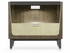500273-WGE Jonathan Charles Contemporary Art Deco Dark Grey Walnut & Champagne Silver-leaf Bedside Cabinet