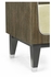 500273-WGE Jonathan Charles Contemporary Art Deco Dark Grey Walnut & Champagne Silver-leaf Bedside Cabinet