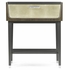 500276-WGE Jonathan Charles Contemporary Art Deco Dark Grey Walnut & Champagne Silver-leaf Bedside Table