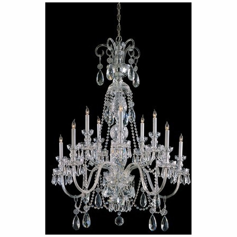 5020-CH-CL-MWP Crystorama Traditional Crystal 10 Light Hand Cut Crystal Polished Chrome Chandelier