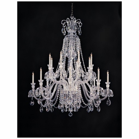 5028-CH-CL-MWP Crystorama Traditional Crystal 16 Light Hand Cut Crystal Polished Chrome Chandelier