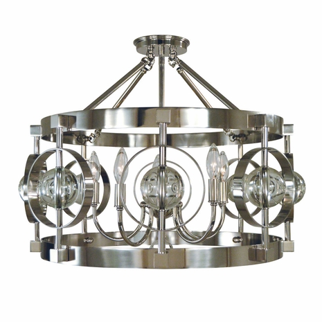 F-5030 Framburg 5-Light Ephemeris Flush Mount/Semi Flush Mount