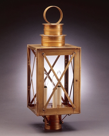 5053 Northeast Lantern Suffolk (3) Light Candelabra Post Fixture With Multiple Glass & Finish Options