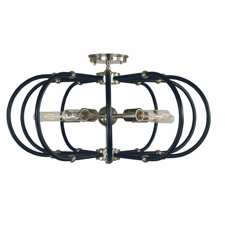 F-5100 Framburg 5-Light Pulsar Flush Mount/Semi Flush Mount