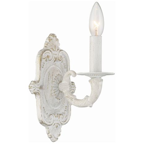 5111-AW Crystorama Paris Market 1 Light Antique White Sconce