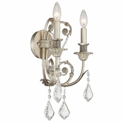 5112-OS-CL-MWP Crystorama Regis 2 Light Hand Cut Crystal Olde Silver Sconce