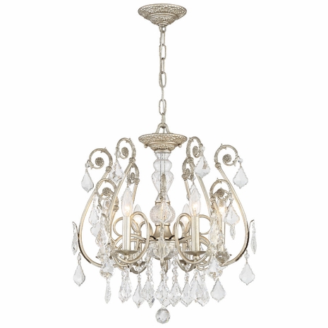 5115-OS-CL-S Crystorama Regis 6 Light Swarovski Strass Crystal Olde Silver Chandelier