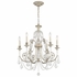 5116-OS-CL-S Crystorama Regis 6 Light Swarovski Strass Crystal Olde Silver Chandelier