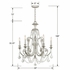 5116-OS-CL-S Crystorama Regis 6 Light Swarovski Strass Crystal Olde Silver Chandelier