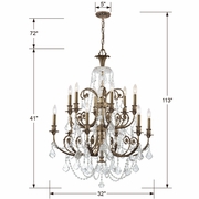5119-EB-CL-S Crystorama Regis 12 Light Swarovski Strass Crystal Bronze Chandelier