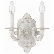 5122-AW Crystorama Paris Market 2 Light Antique White Sconce