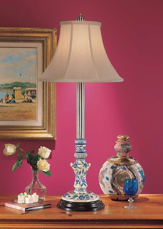 5137 Wildwood Lamps Blue On Yellow Lamp