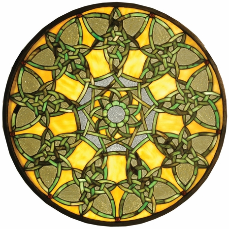 51531 Meyda Tiffany 20"W X 20"H Knotwork Trance Medallion Stained Glass Window