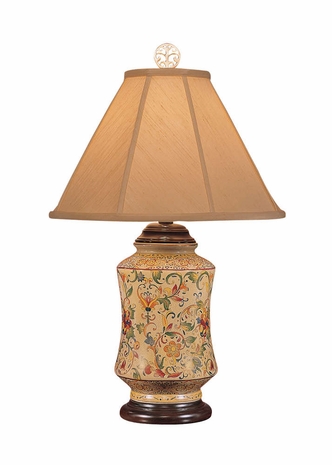 5161 Wildwood Lamps Swirling Flowers Lamp with Hand Painted Crackle Porcelain