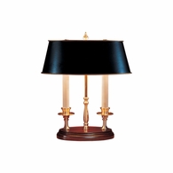 517 Wildwood Solid Brass Hand Finished Twin Candle Desk Lamp