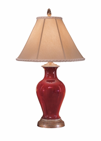 5184 Wildwood Lamps Sang De Beouf Lamp with Ox Blood Glaze on Porcelain