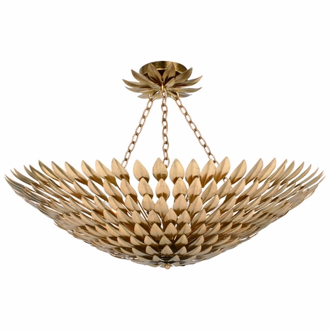 519-GA_CEILING Crystorama Broche 8 Light Antique Gold Semi Flush Mount