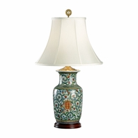 5196 Wildwood Porcelain Hand Painted Herald Hiding Lamp