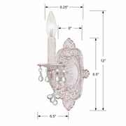 5201-AW-CLEAR Crystorama Paris Market 1 Light Murano Crystal White Sconce