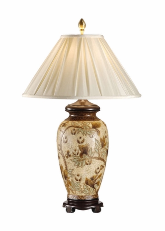 5208 Wildwood Lamps Bending Tree Lamp - Hand Painted/Dark Mahogany Finish