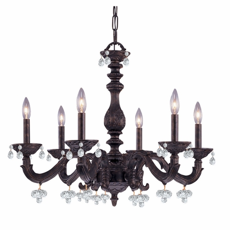 5226-VB-CLEAR Crystorama Paris Market 6 Light Crystal Bronze Chandelier