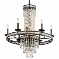 5266-EB-CL-MWP Crystorama Mercer 10 Light Hand Cut Crystal English Bronze Chandelier