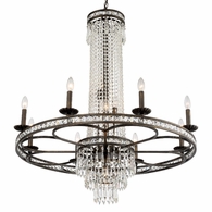 5268-EB-CL-MWP Crystorama Mercer 12 Light Hand Cut Crystal English Bronze Chandelier