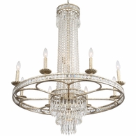 5268-OS-CL-MWP Crystorama Mercer 12 Light Hand Cut Crystal Olde Silver Chandelier