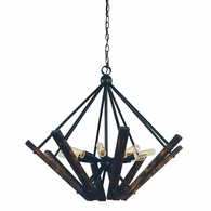 F-5288 Framburg 8-Light Matte Black Rustic Chic Chandelier
