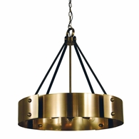 F-5298 Framburg 8-Light Antique Brass/Matte Black Lasalle Chandelier