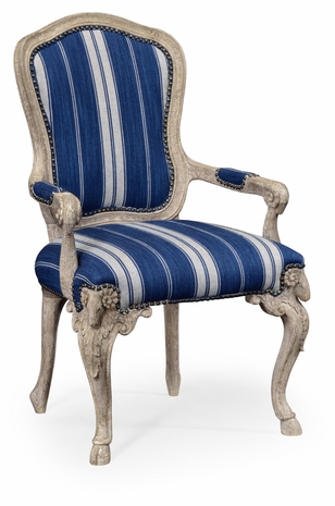 530096-GYO Jonathan Charles Fine Furniture William Yeoward Collected - Country House Chic Tarporley Grey Oak Armchair