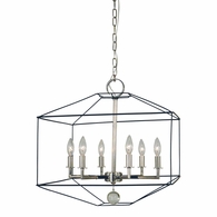 F-5306 Framburg 6-Light Polished Nickel/Matte Black Isabella Chandelier