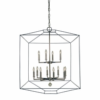 F-5308 Framburg 12-Light Polished Nickel/Matte Black Isabella Chandelier