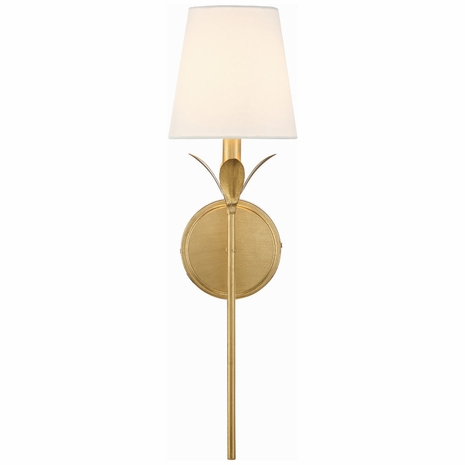 531-GA Crystorama Broche 1 Light Antique Gold Sconce