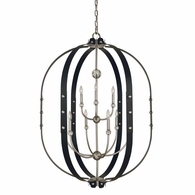 F-5319 Framburg 5-Light Brushed Nickel/Matte Black Urban Craftsman Chandelier