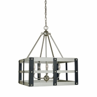 F-5346 Framburg 5-Light Satin Pewter/Matte Black Metro Artisan Dining Chandelier