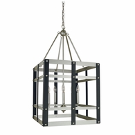 F-5347 Framburg 5-Light Satin Pewter/Matte Black Metro Artisan Dining Chandelier