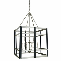 F-5349 Framburg 9-Light Satin Pewter/Matte Black Metro Artisan Foyer Chandelier