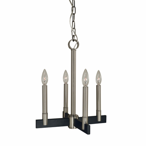 F-5354 Framburg 4-Light Brushed Nickel/Matte Black Jessica Mini Chandelier