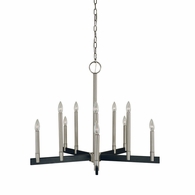 F-5358 Framburg 10-Light Brushed Nickel/Matte Black Jessica Dining Chandelier