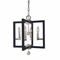 F-5362 Framburg 4-Light Polished Nickel/Matte Black Minimalist Elegant Dual Mount Chandelier
