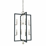 F-5368 Framburg 8-Light Polished Nickel/Matte Black Minimalist Elegant Foyer Chandelier