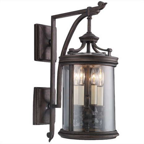 538581ST Fine Art Lamps Louvre 25"H Outdoor Wall Mount with Bronze Finish
