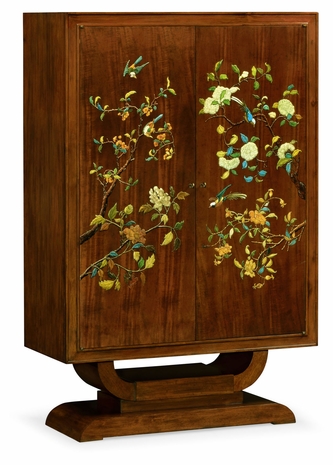 540003-RGT-IPM Jonathan Charles Art Deco Imperial Mahogany & Handpainted Right Salon Cabinet