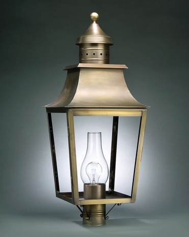 5553 Northeast Lantern Sharon (3) Light Candelabra Post Fixture With Multiple Glass & Finish Options