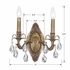5562-AB-CL-SAQ Crystorama Dawson 2 Light Spectra Crystal Antique Brass Sconce