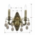 5562-AB-GT-S Crystorama Dawson 2 Light Golden Teak Swarovski Strass Crystal Brass Sconce