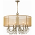 5628-AB Crystorama Hampton 8 Light Drum Shade Antique Brass Chandelier