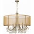 5628-AB Crystorama Hampton 8 Light Drum Shade Antique Brass Chandelier
